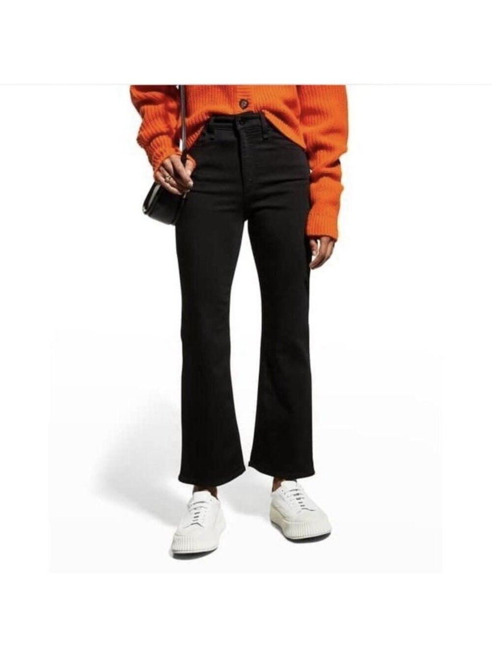 rag & bone black nina high rise ankle flare jeans denim 25 Xs